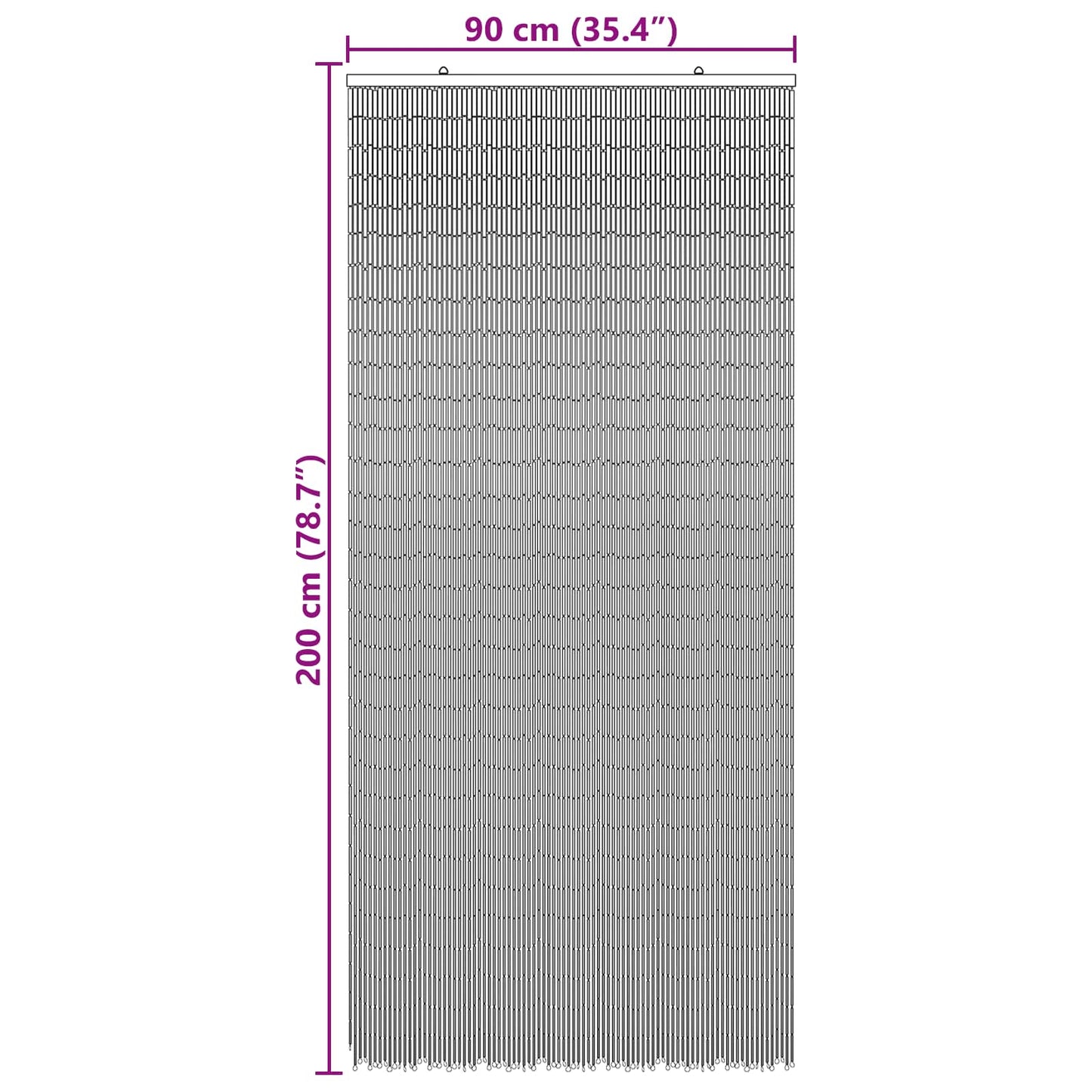 Dveřní Záclona Proti Hmyzu Vícebarevná 200 X 90 Cm Bambus