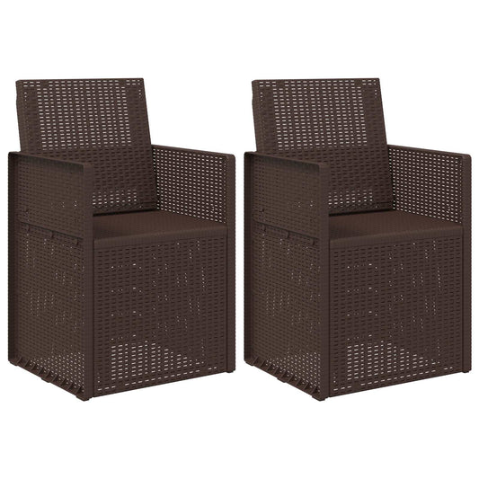 Zahradní Jídelní Židle 2 Pcs Hnědá Pp