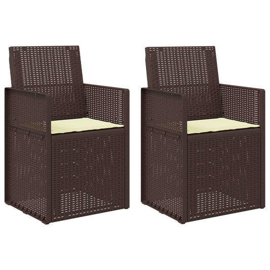 Zahradní Jídelní Židle 2 Pcs Hnědá A Krémová Pp