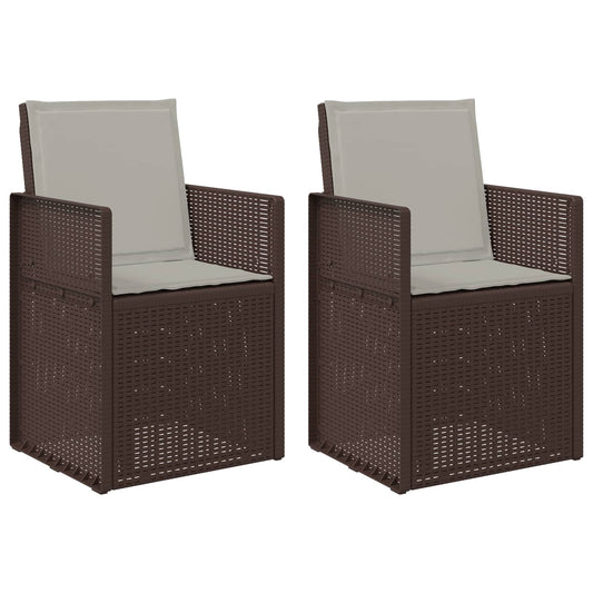 Zahradní Jídelní Židle 2 Pcs Hnědá A Světle Šedá Pp
