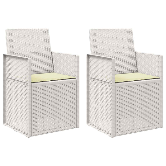 Zahradní Jídelní Židle 2 Pcs Bílá A Krémová Pp