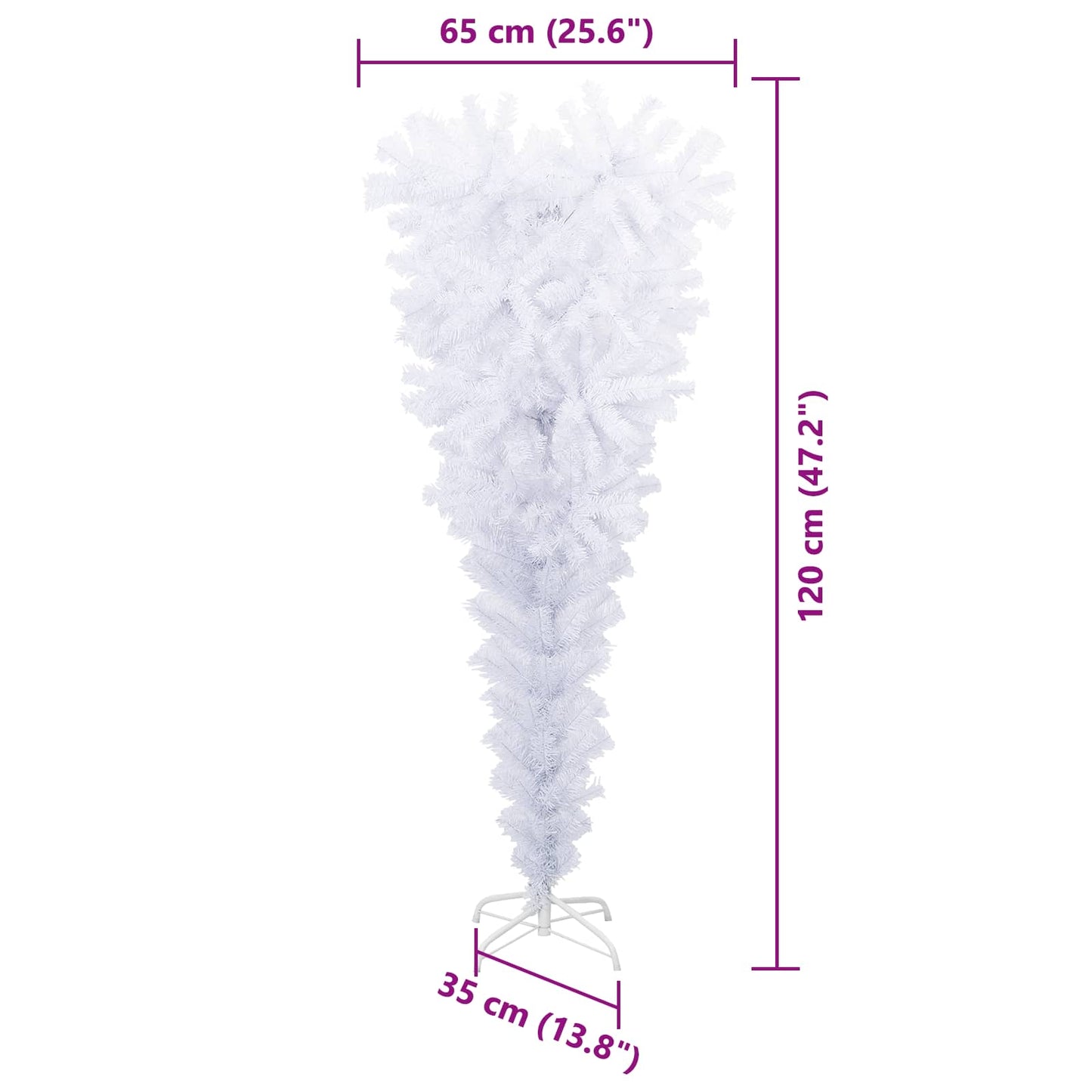 Umělý Vánoční Stromeček S Stojanem Bílá 120 Cm Pvc A Ocel
