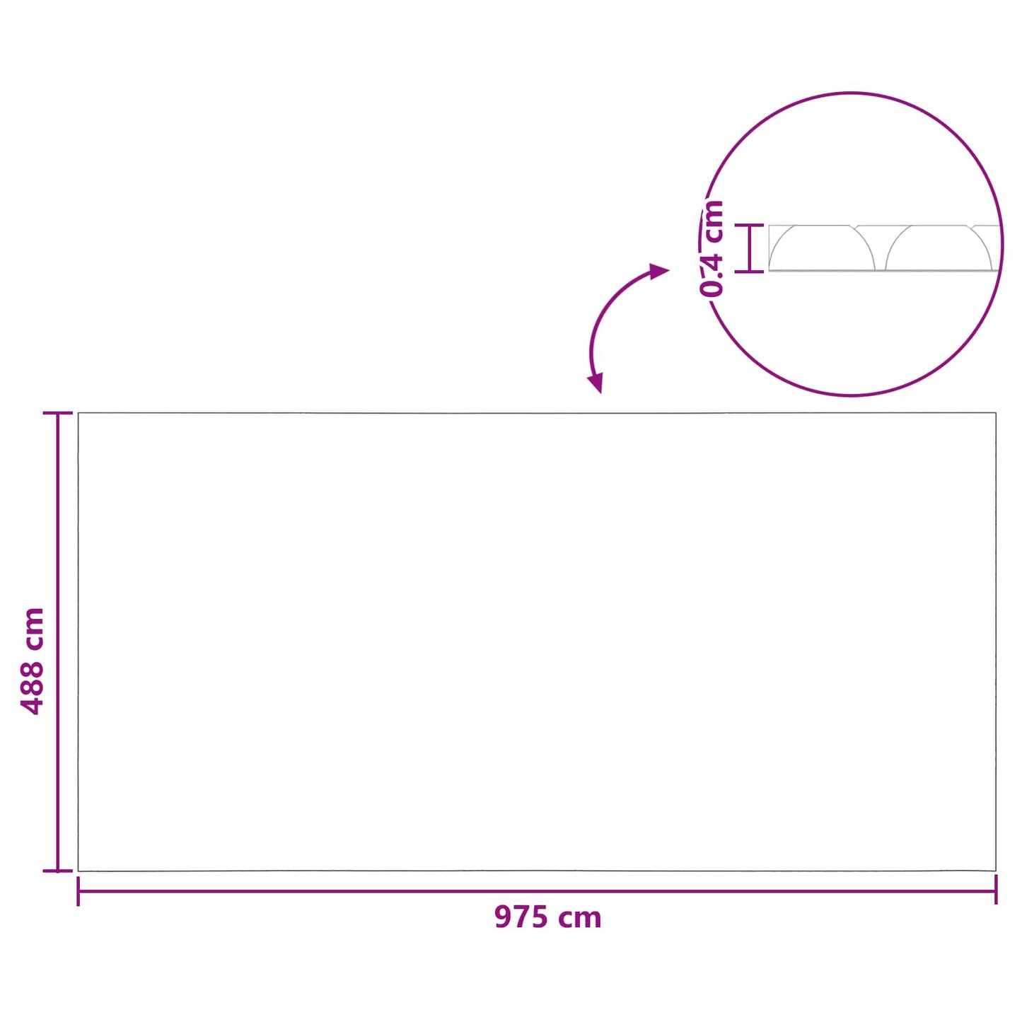 Solární Kryt Bazénu Těžké Kvality 975 X 488 Cm 200 Μm Čtvercový
