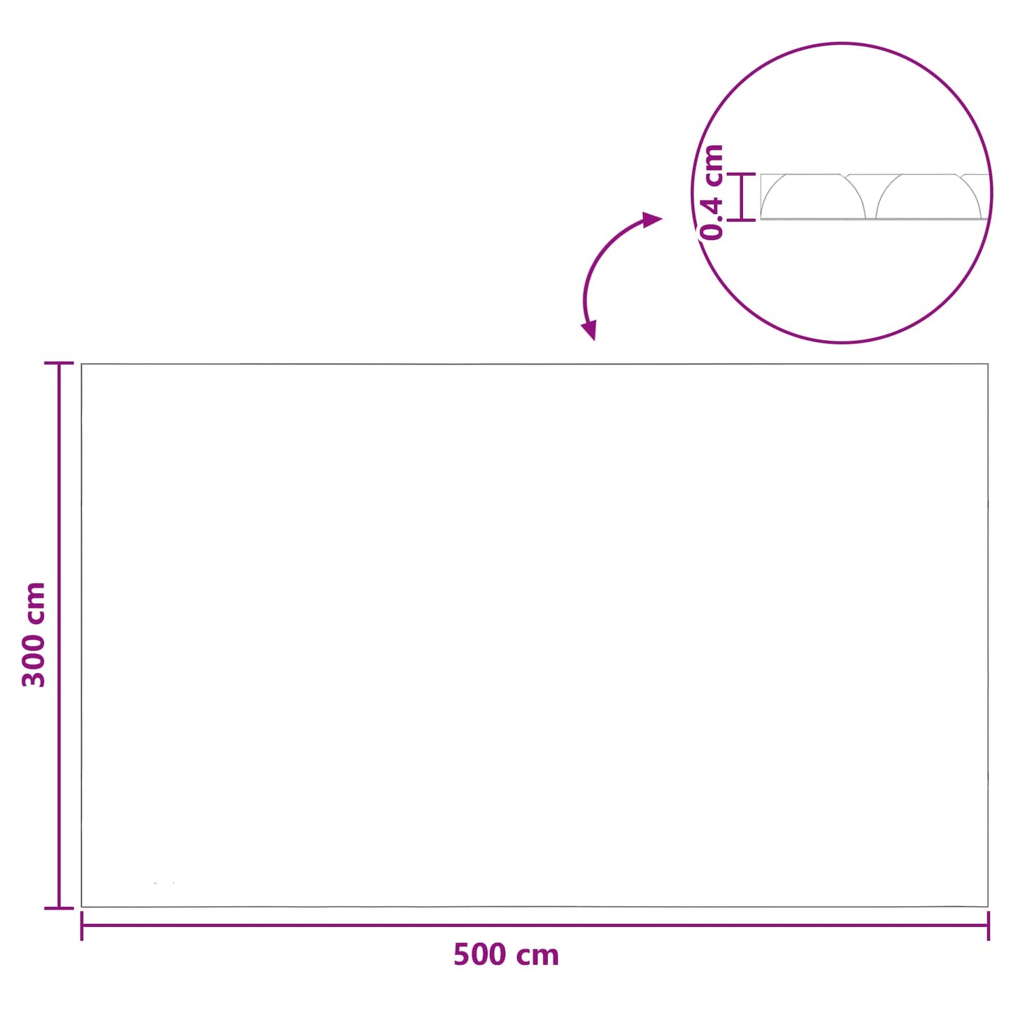 Solární Kryt Bazénu Extra Silný 500 X 300 Cm 400 Μm Čtvercový