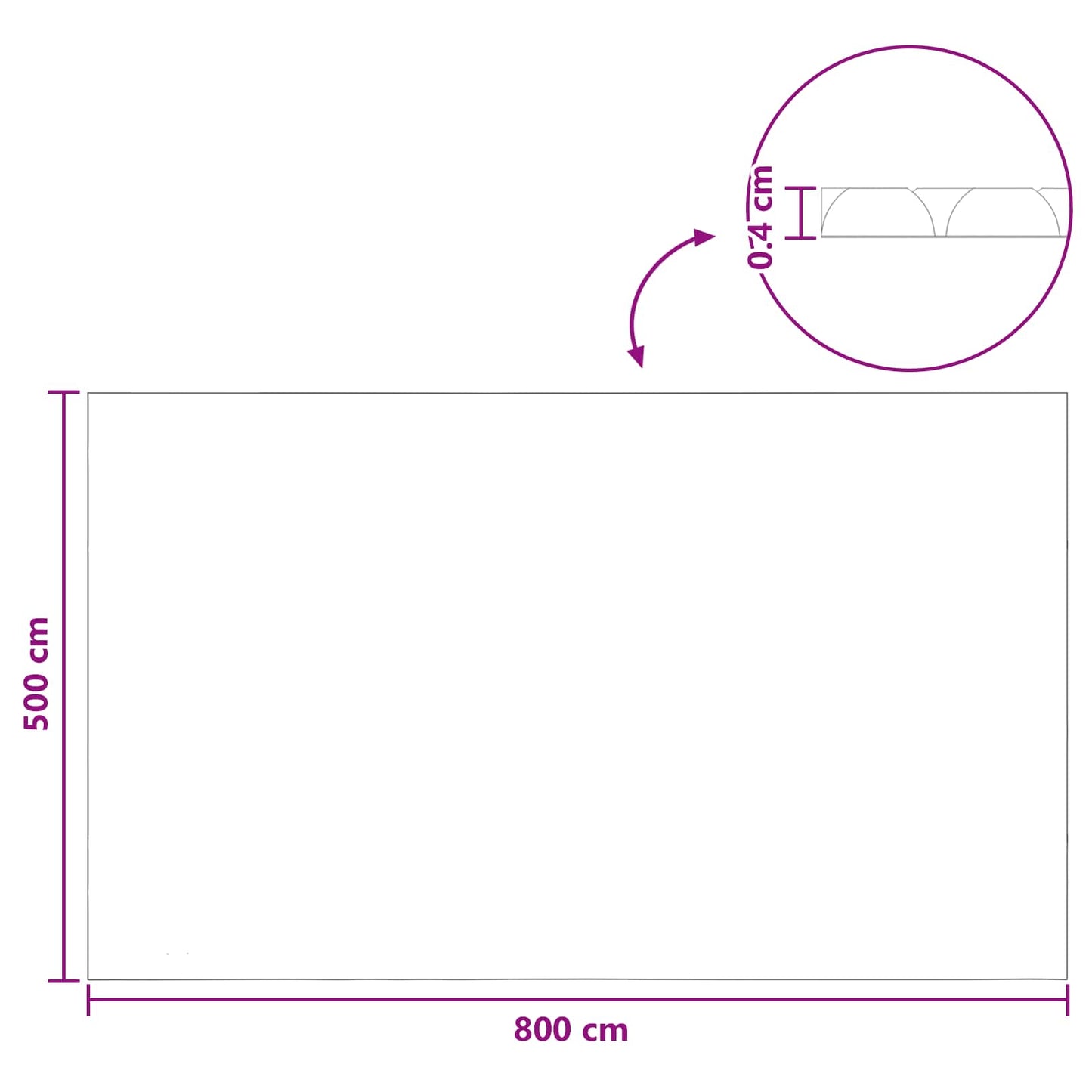 Solární Kryt Bazénu Extra Silný 800 X 500 Cm 400 Μm Čtvercový