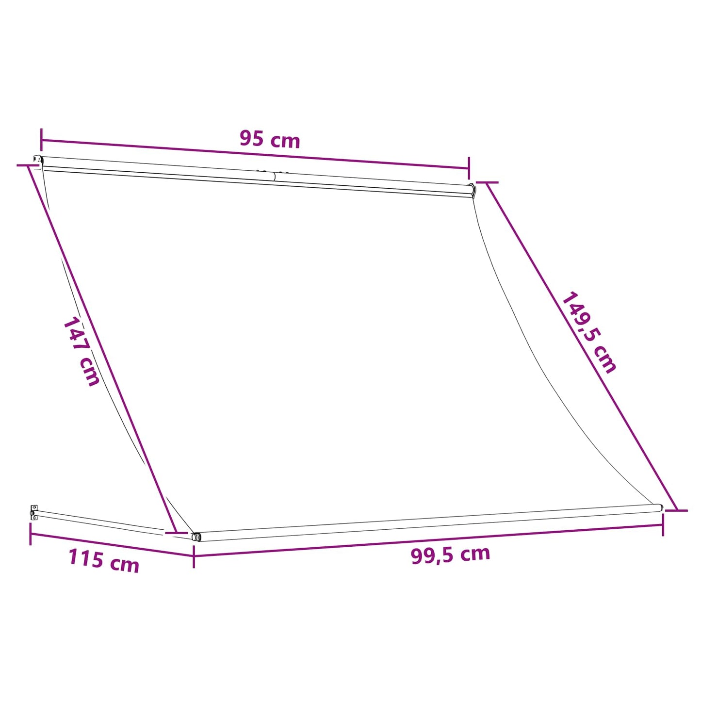 Markýza Hnědá 100 X 150 Cm 180 G / M² Polyester S Pu Povlakem