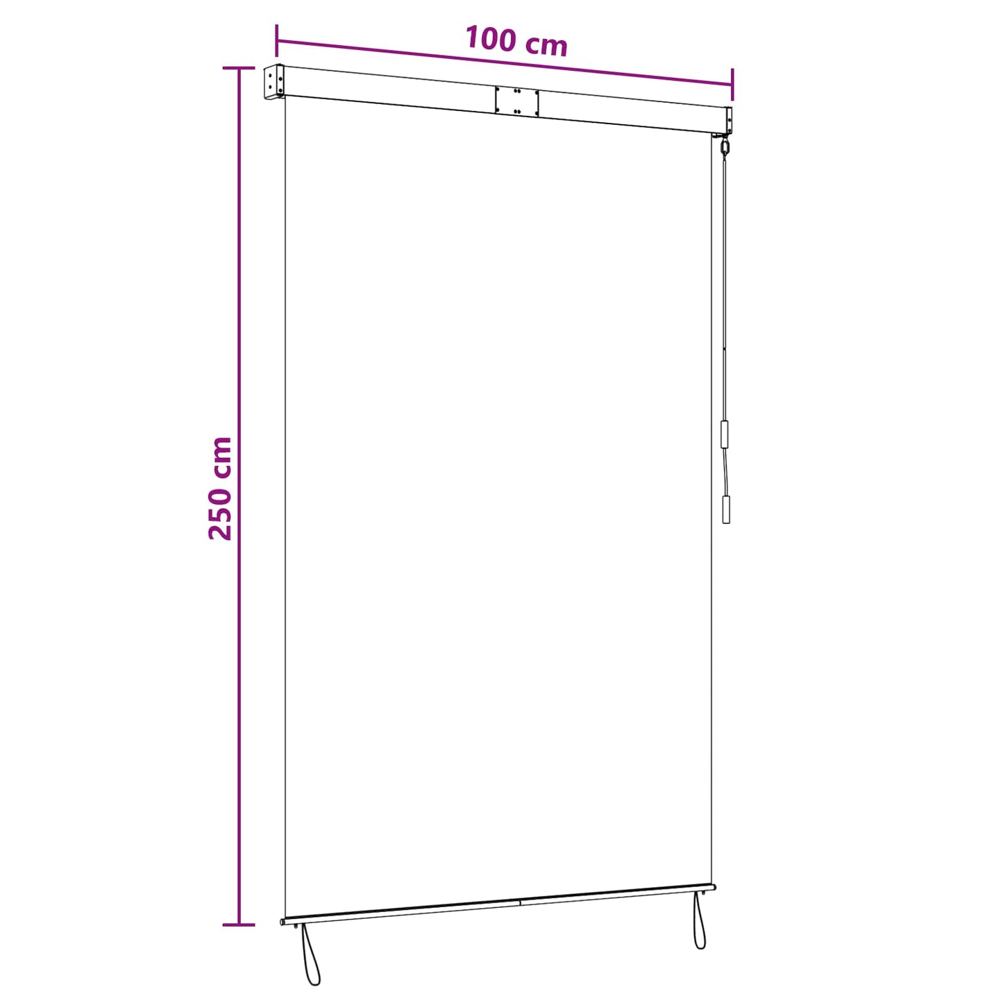 Roleta Černá 100 X 250 Cm Textil A Hliník