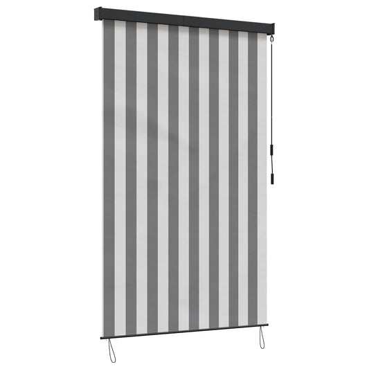 Roleta Antracitová A Bílá 100 X 250 Cm Textil A Hliník