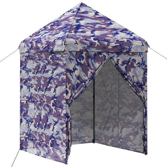 Pop-Up Altán Se 4 Bočními Stěnami 2 X 2 M Modrý Maskáč
