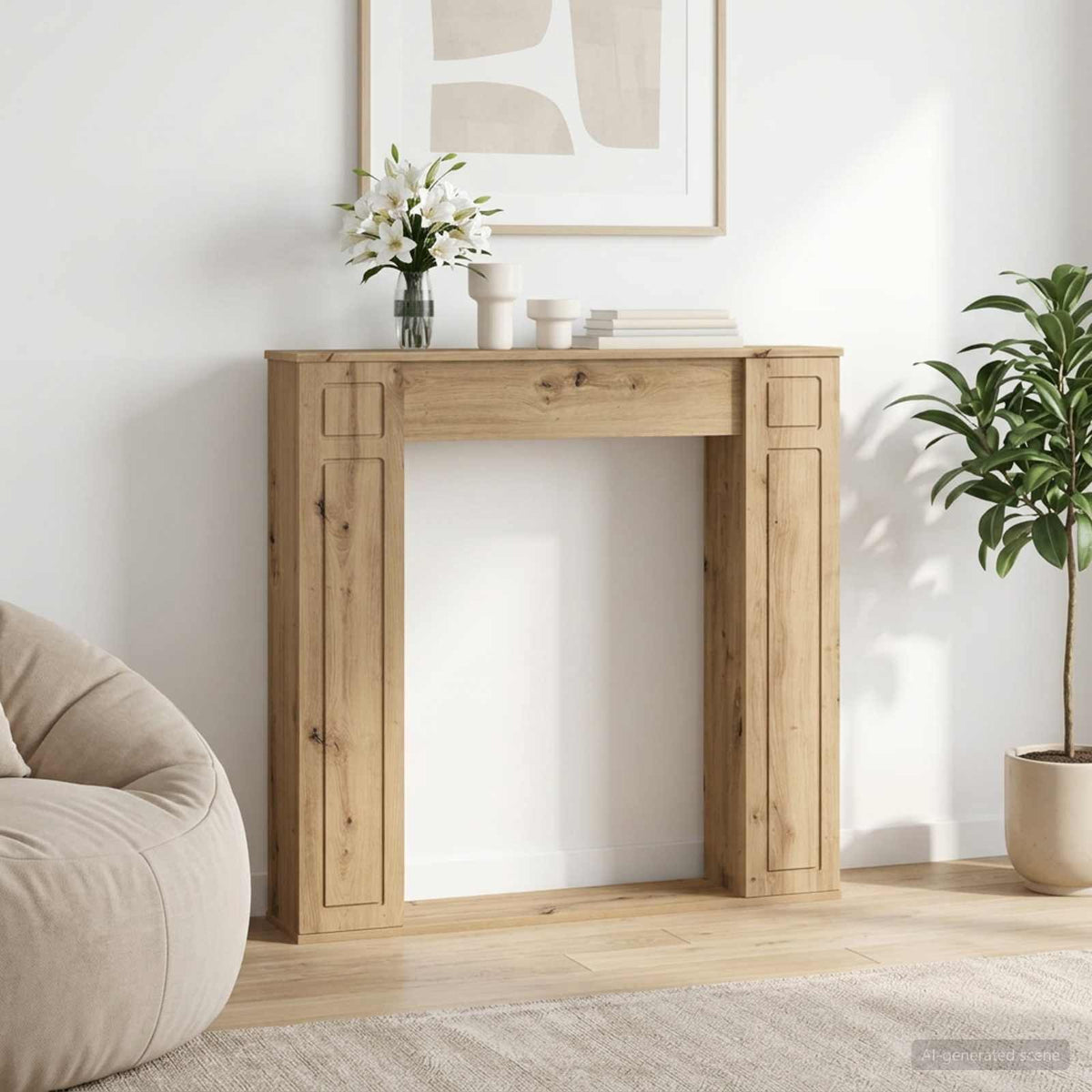 Rám Krbu 100 X 20 X 100 Cm Kompozitní Dřevo