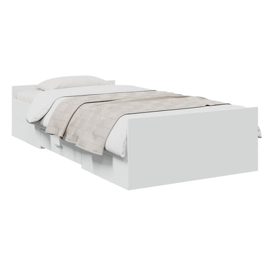 Rám Postele S Úložným Prostorem Se Zásuvkou Bílá 80 X 200 Cm