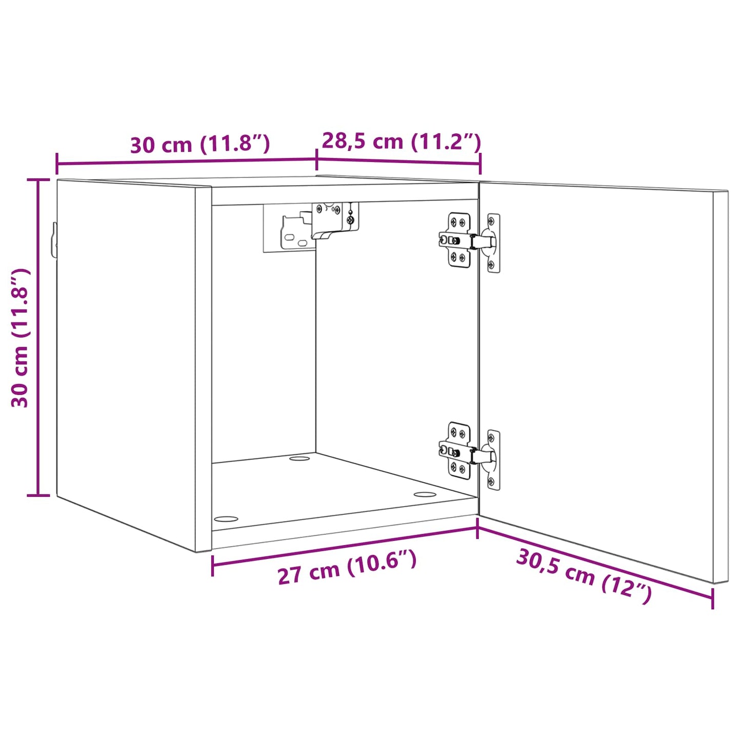 Nástěnný Tv Kabinet Nástěnný 4 Pcs Černý Dub 30,5 X 30 X 30 Cm