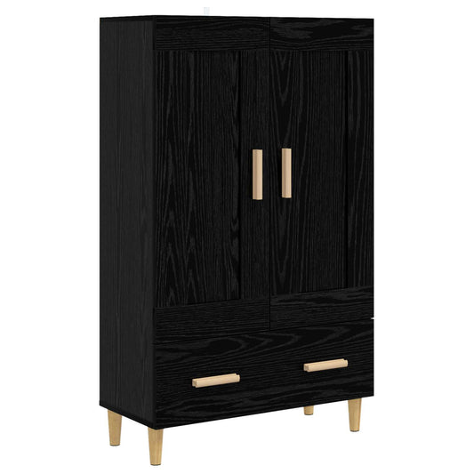 Vysoký Bufet Černý Dub 70 X 31 X 115 Cm Kompozitní Dřevo