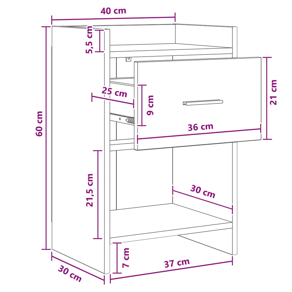 Noční Stolky 2 Pcs Staré Dřevo 40 X 30 X 60 Cm Kompozitní Dřevo