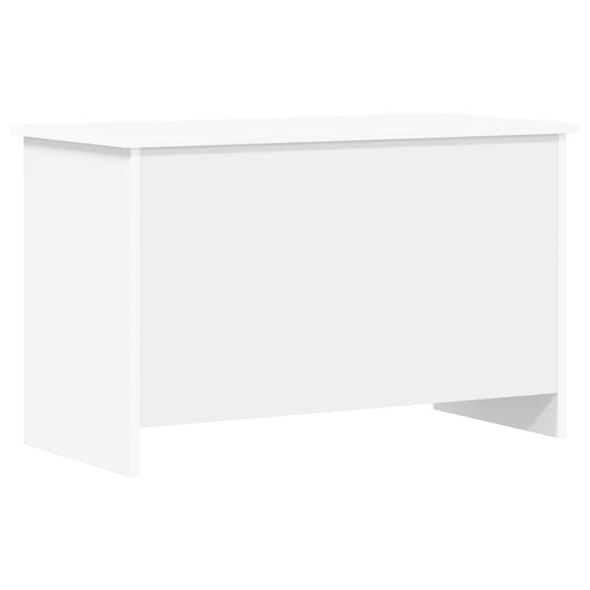 Úložná Truhla S Úložištěm Bílá 80 X 40 X 50 Cm Kompozitní Dřevo