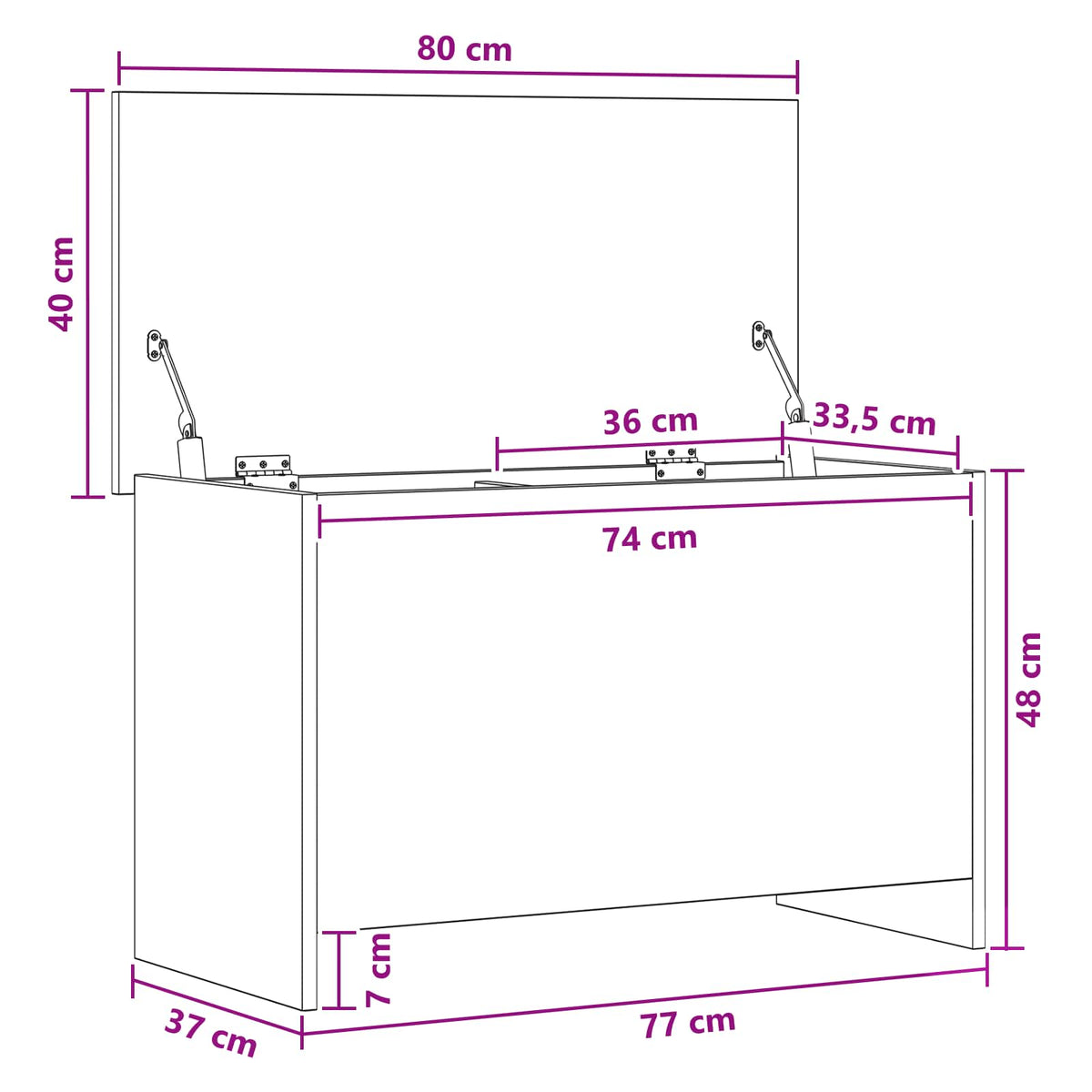 Úložná Truhla Staré Dřevo 80 X 40 X 50 Cm Kompozitní Dřevo