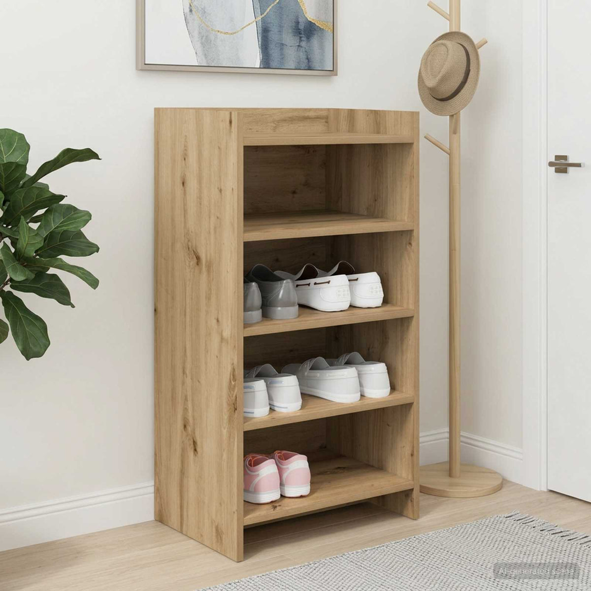 Skříň Na Obuv S Úložištěm 48 X 36 X 92 Cm Kompozitní Dřevo