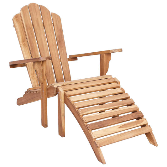 Zahradní Křeslo Adirondack S Podnožkou Přírodní