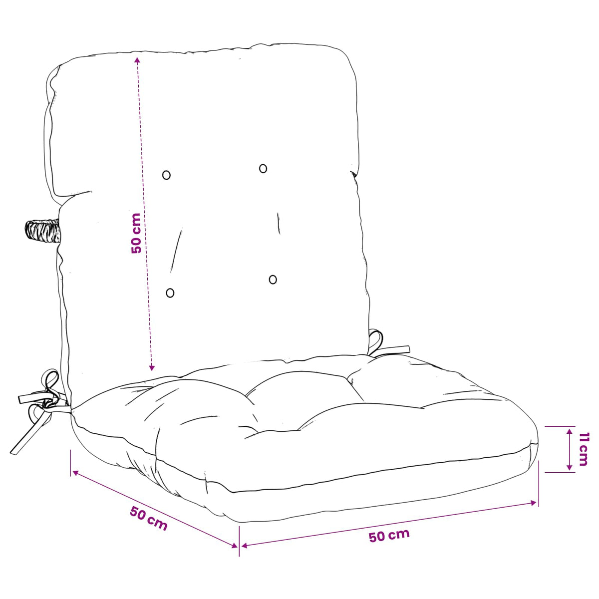 Polstry Na Křesla S Vysokým Opěradlem - 2 Kusy Vianen 2 Pcs