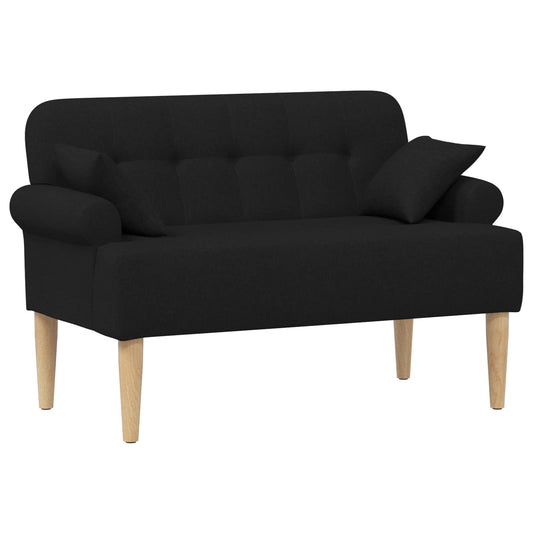 Pohovka S Knoflíkovým Prošíváním Černá 120 X 65 X 79 Cm Textil