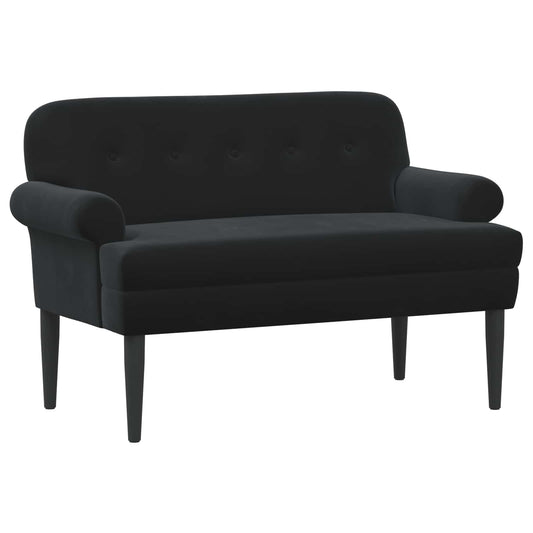 Pohovka S Knoflíkovým Prošíváním Černá 120 X 66 X 78 Cm Samet