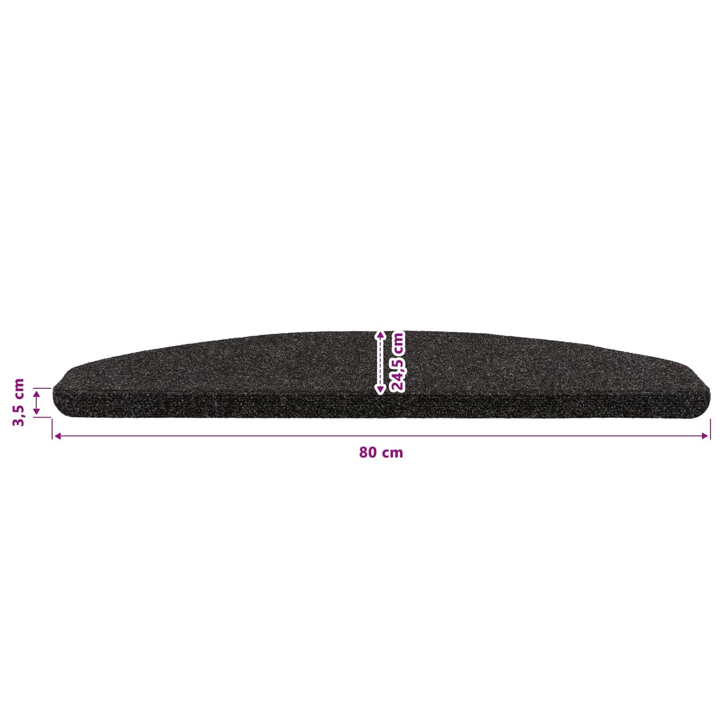 Samolepicí Schodové Rohože 15 Ks 80 X 28 X 3,5 Cm Černá