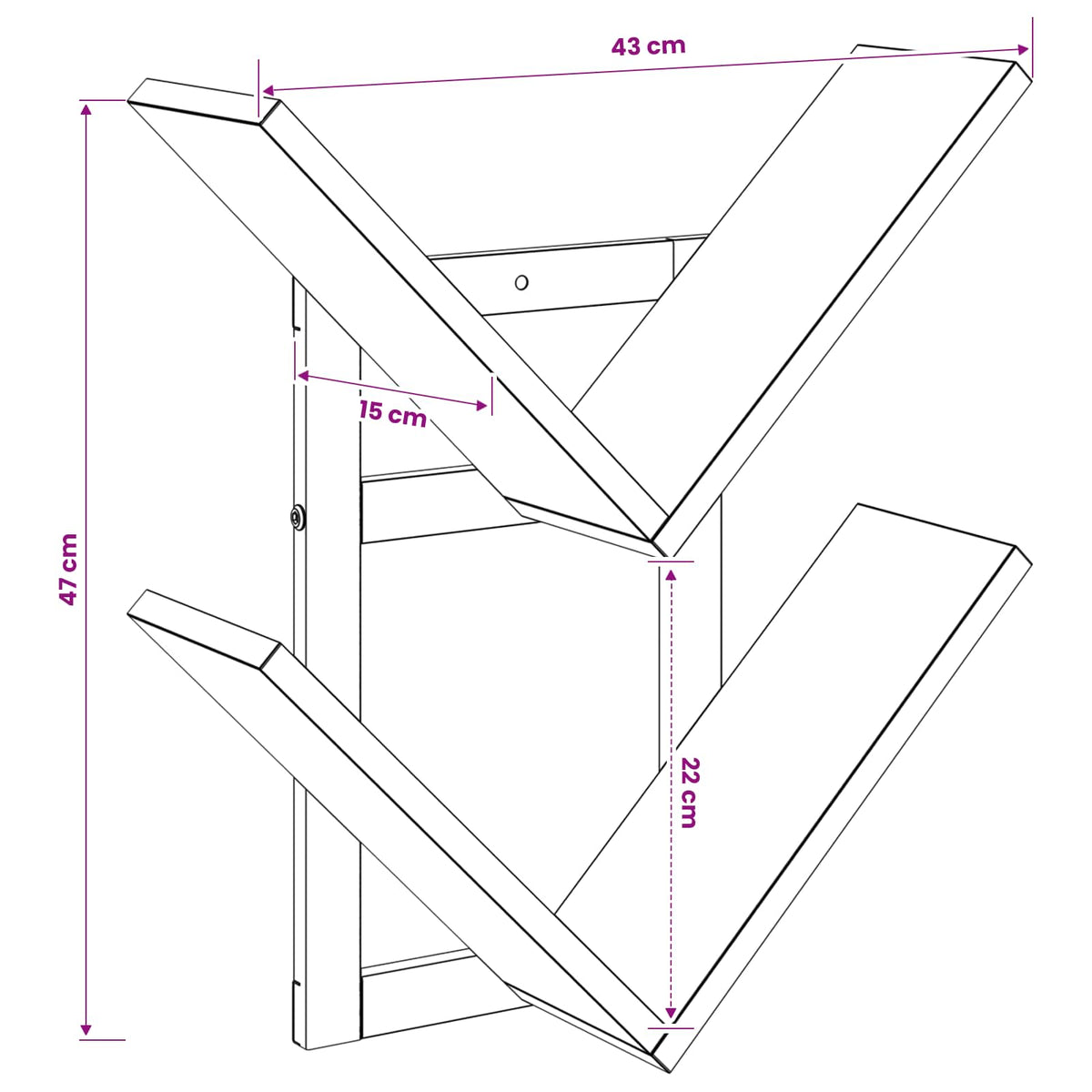 Nástěnná Floating Polička 2 Pcs Šedý Sonoma 43 X 15 X 47 Cm