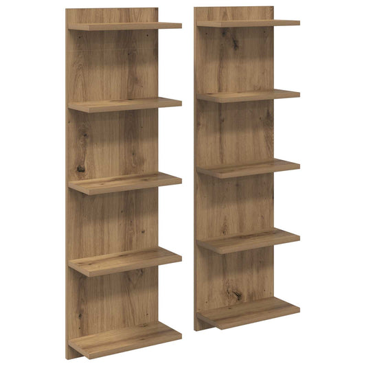 Nástěnná Polička 2 Pcs Dub Artisan 30 X 15 X 100 Cm