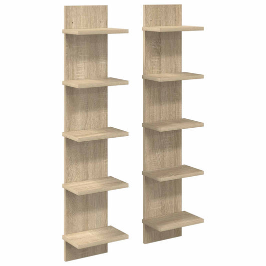 Nástěnná Polička 2 Pcs Dub Sonoma 22 X 15 X 100 Cm