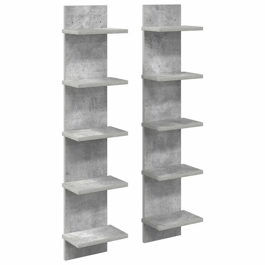 Nástěnná Polička 2 Pcs Betonově Šedá 22 X 15 X 100 Cm