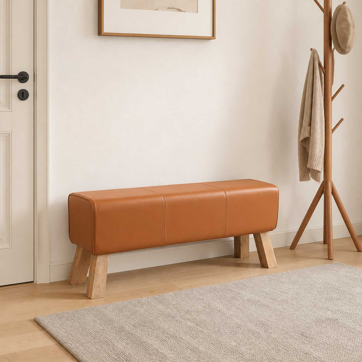 Lavice 110 X 30 X 45 Cm Pravá Kůže