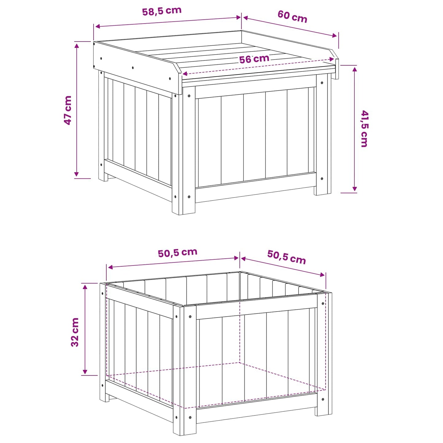 Outdoor Cushiony Box Impregnované Borovicové Dřevo