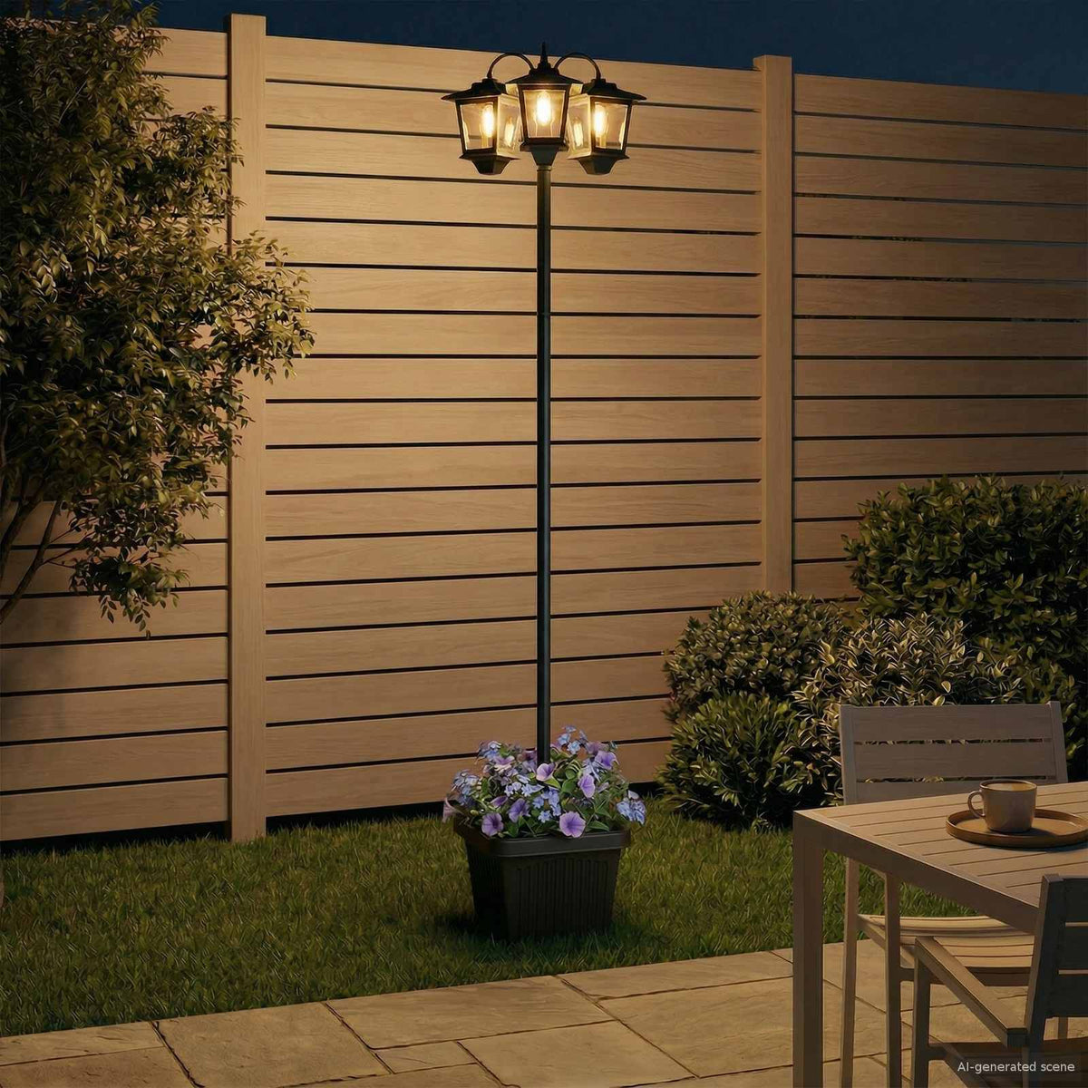 Lampa Se 3 Hlavami Černá 16 X 16 X 187 Cm Hliník A Abs