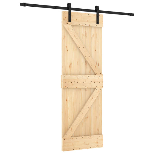 Posuvné Dveře Přirozená A Černá 70 X 210 Cm