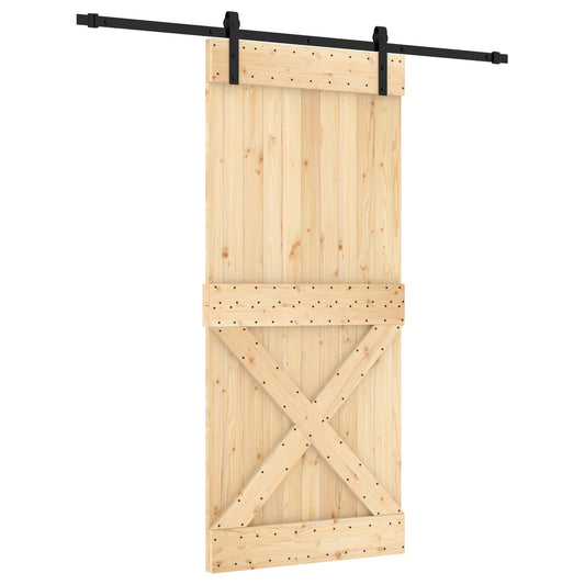 Posuvné Dveře Přirozená A Černá 90 X 210 Cm