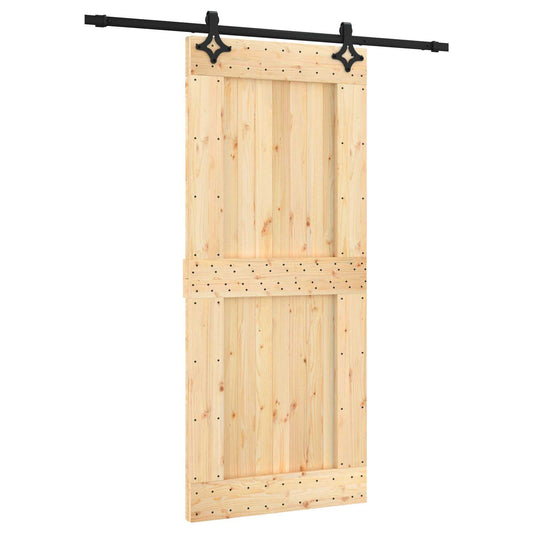 Posuvné Dveře Přirozená A Černá 90 X 210 Cm