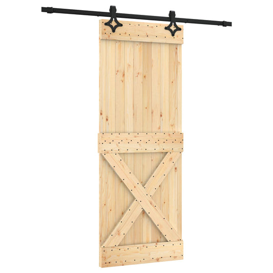 Posuvné Dveře Přirozená A Černá 80 X 210 Cm