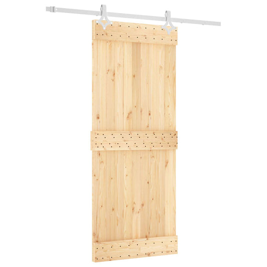 Posuvné Dveře Přírodní A Bílá 85 X 210 Cm Masivní Borové Dřevo