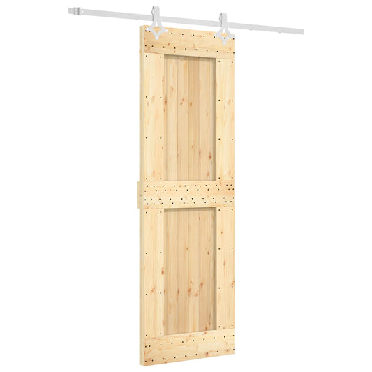 Posuvné Dveře Přírodní A Bílá 70 X 210 Cm Masivní Borové Dřevo