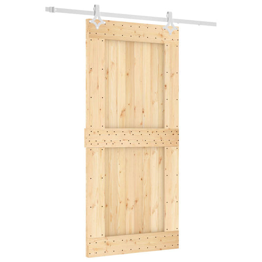 Posuvné Dveře Přírodní A Bílá 95 X 210 Cm Masivní Borové Dřevo
