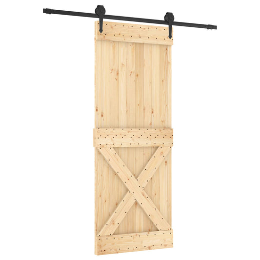 Posuvné Dveře Přirozená A Černá 80 X 210 Cm