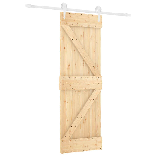 Posuvné Dveře Přírodní A Bílá 70 X 210 Cm Masivní Borové Dřevo