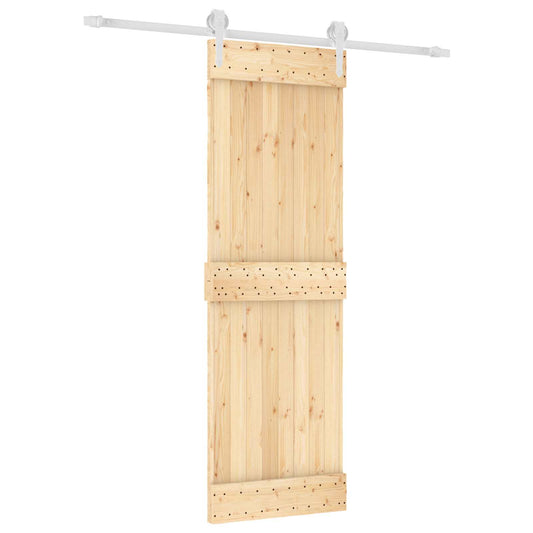 Posuvné Dveře Přírodní A Bílá 70 X 210 Cm Masivní Borové Dřevo