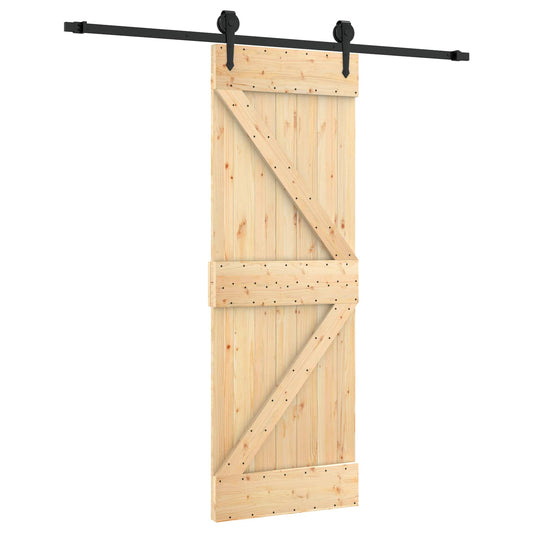 Posuvné Dveře Přirozená A Černá 70 X 210 Cm
