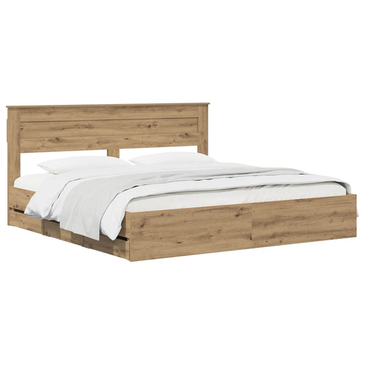 Bed Frame With Storage And Headboard Artisan Oak