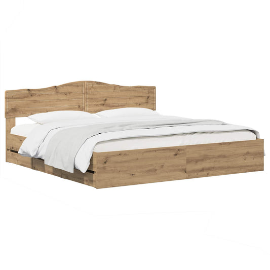 Bed Frame With Storage And Headboard Artisan Oak