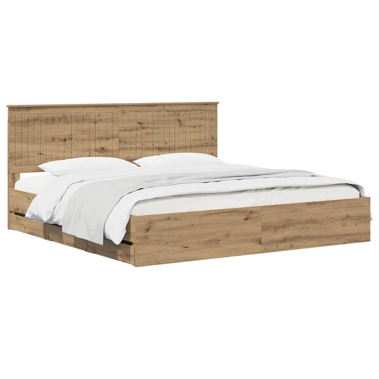 Bed Frame With Storage And Headboard Artisan Oak