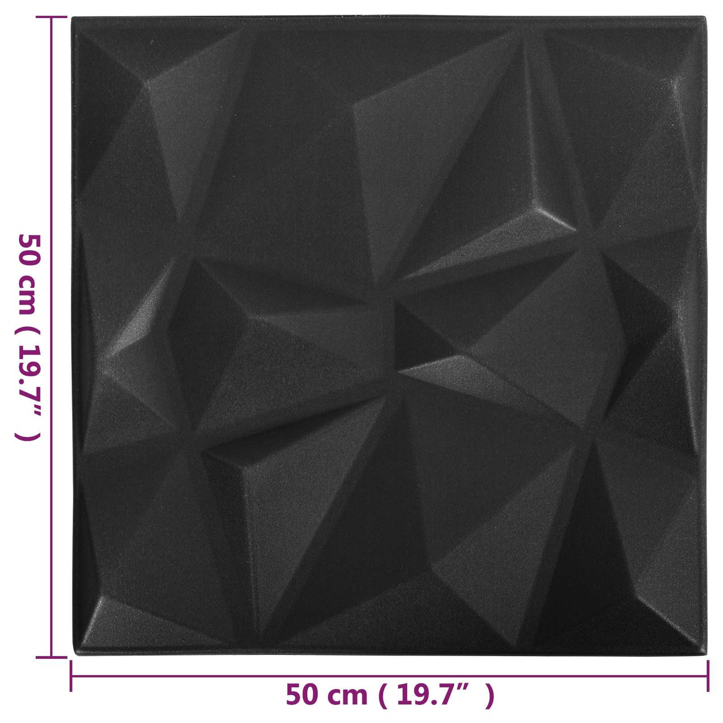 Nástěnné Panely 12 Pcs Origami Černá 50 X 50 Cm Xps Pěna