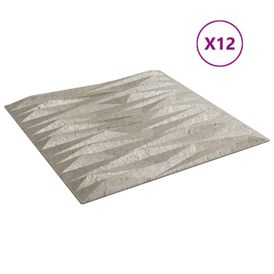 Nástěnné Panely 12 Pcs Kamenný Beton 50 X 50 Cm Xps Pěna