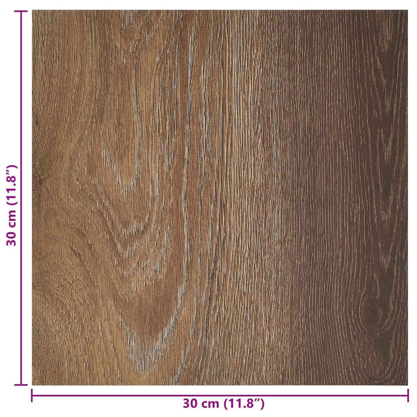 Samolepicí Podlahová Prkna 30,5 X 30,5 Cm 20 Pcs Pvc Hnědá